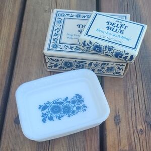 Avon Delft Blue Soap Dish and Soap Set